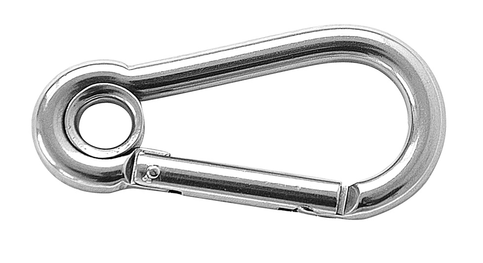 Moschettone In Acciaio Inox Con Molla 67 X 26 Mm - Occhiello Rettangolare