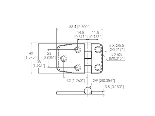 CERNIERA CON COPERTURA MM.56X37