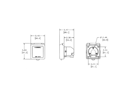 SPINA 2P+T 230V. 16A IP56