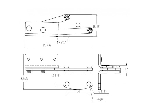 COPPIA DI CERNIERE A PANTOGRAFO