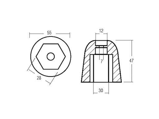 OGIVA ESAGONALE PER BOW THRUST VETUS
