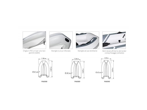 TENDER YACHT CHIGLIA RIGIDA IN VETRORESINA