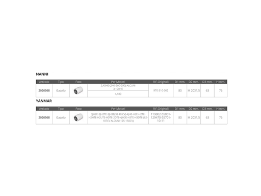 FILTRO GASOLIO NANNI YANMAR