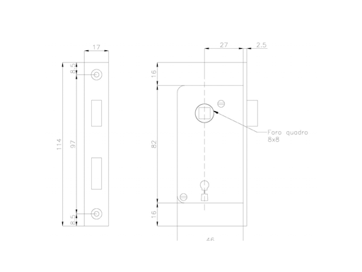SERRATURA INCASSO MM.83X46