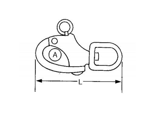 MOSCHETTONE SPINNAKER CON OCCHIO GIREVOLE INOX 316