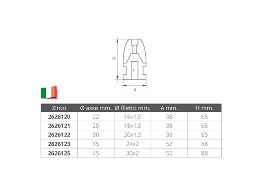 OGIVA PER LINEA D'ASSE ELICA RIVA