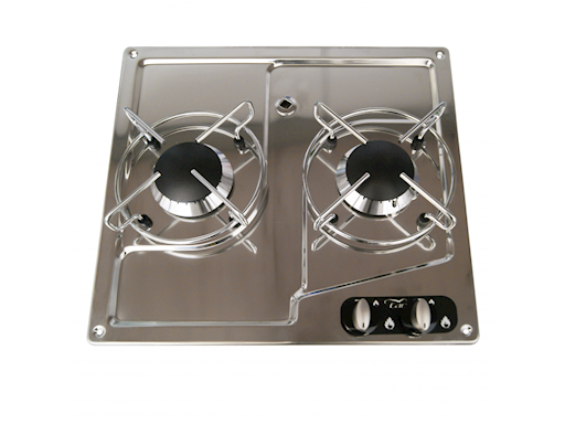 PIANO COTTURA INOX A 2 FUOCHI