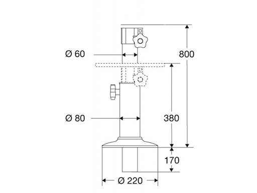SUPPORTO TAVOLO TELESCOPICO MM.380/800