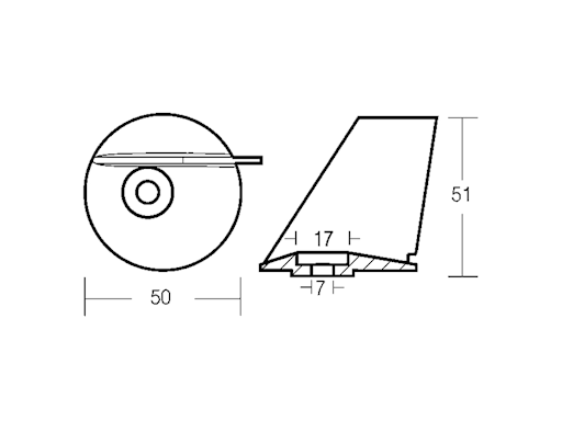 PINNA PER MOTORI TOHATSU MAXI CORSA 25/40 HP