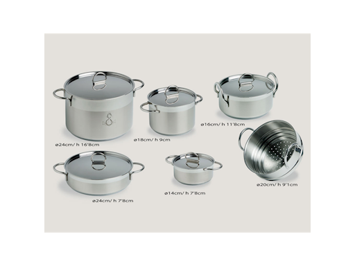 BATTERIA DA CUCINA IMPILABILE SET 11 PEZZI
