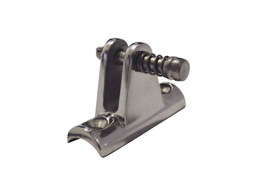 SUPPORTO A FORCELLA A BASE CONCAVA IN ACCIAO INOX CON SPINETTA