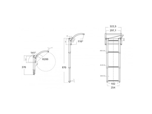 SCALETTA PER GOMMONI A 5 GRADINI