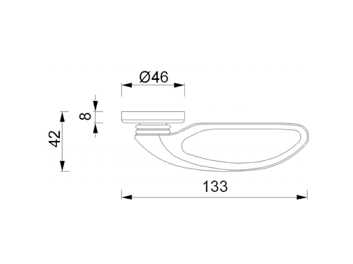 MANIGLIA IN OTTONE CROMATO