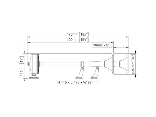 TROMBA A DOPPIO CORNETTO CON PASSAGGIO FILO A SCOMPARSA EMX1/2