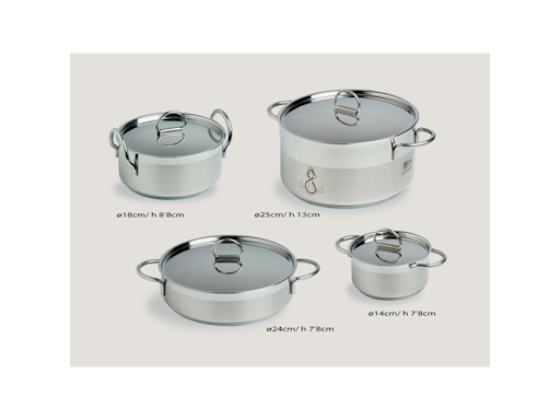 BATTERIA DA CUCINA IMPILABILE SET 7 PEZZI