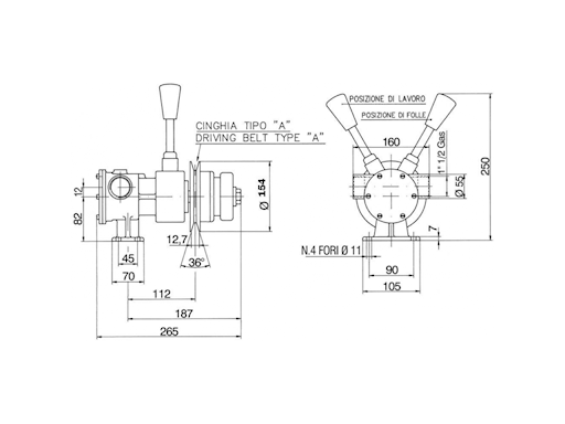 POMPA PM40F CON FRIZIONE