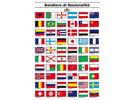 TABELLA BANDIERE NAZIONIONALITA&#39;