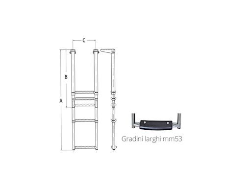 SCALETTA TELESCOPICA A GRADINI LARGHI