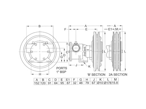 POMPA IN BRONZO 1" A FRIZIONE ELETTROMAGNETICA