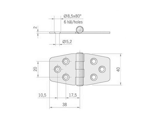 CERNIERA ESAGONALE MM.76X40