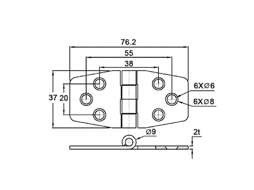 CERNIERA CON COPERTURA MM.76X37