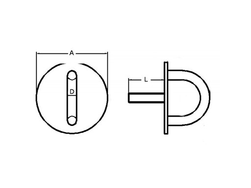 PIASTRA IN ACCIAIO INOX CON PRIGIONIERO