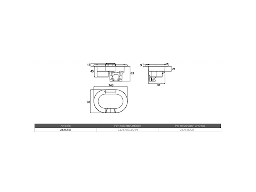 NICCHIA PER DOCCETTA E MISCELATORE