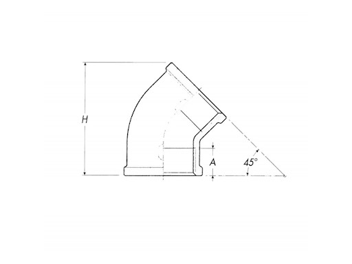 CURVA IN BRONZO A 45 F-F
