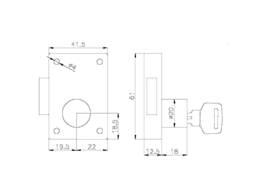 SERRATURA DA APPOGGIO MM.60X40