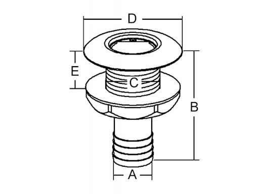 SCARICO A MARE DRITTO IN PVC-INOX