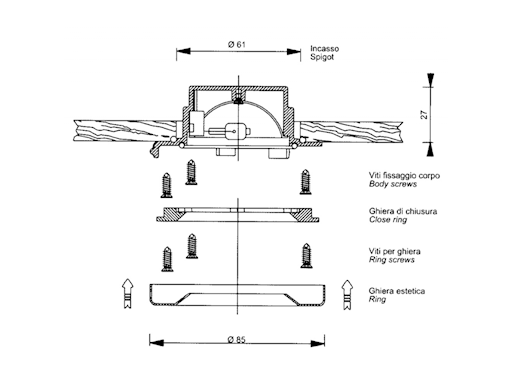 FARETTO STAGNO DA INCASSO AQUARIUS