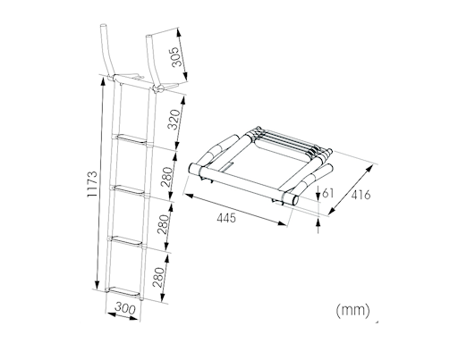 SCALETTA TELESCOPICA RIBALTABILE