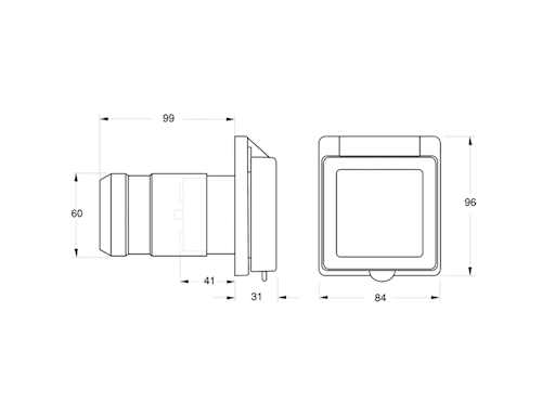 SPINA 2P+T 220V. 32A IP56