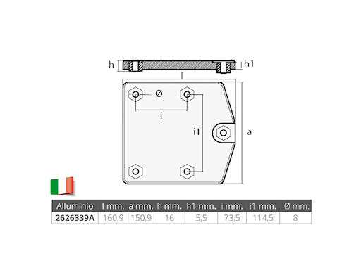 PIASTRA PER MOTORI MERCURY ZEUS DRIVE