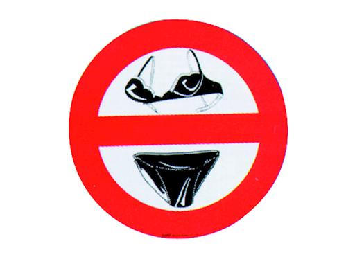 DIVIETO DI SLIP-REGGISENO A BORDO