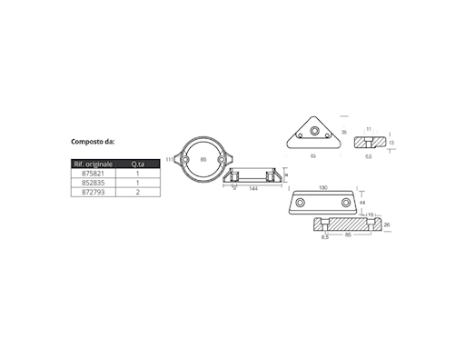 KIT ANODI PER VOLVO 290C DUAL PROP