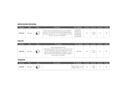 FILTRO BENZINA MULTIMARCA