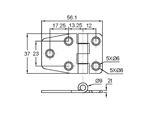 CERNIERA CON COPERTURA MM.56X37