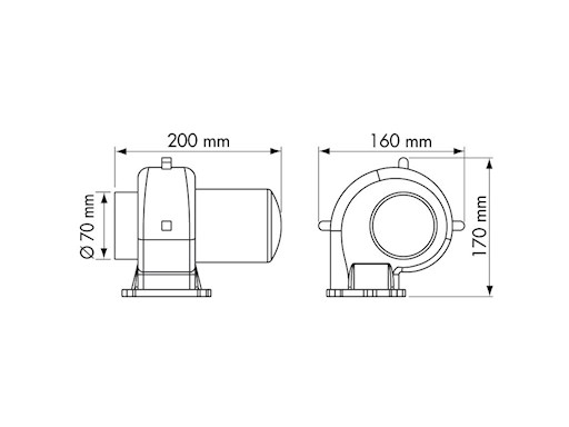 ELETTROVENTILATORE PORTATA 150 MC/ORA