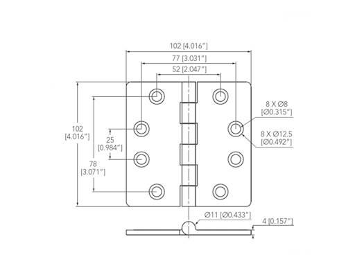 CERNIERA INOX MM 102x102