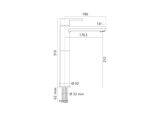 MISCELATORE ALTO LAVABO ARENA