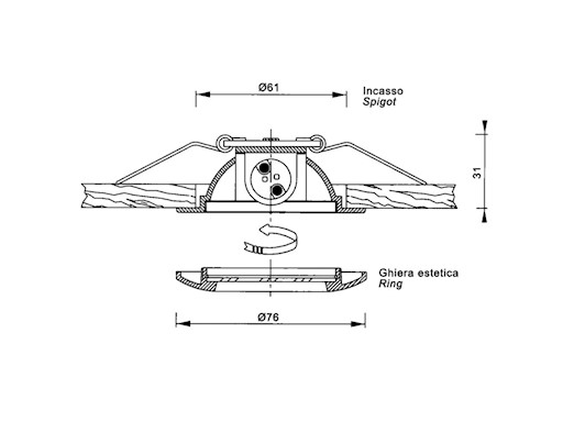 FARETTO DA INCASSO IN OTTONE SEXTANS B