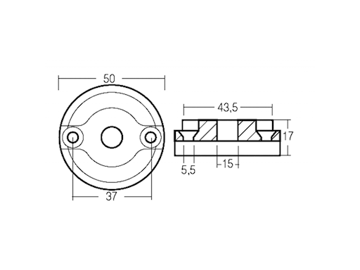PIASTRINA PER BOW THRUST VETUS KGF35/55