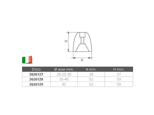OGIVA DI RICAMBIO ASSE ELICA RIVA