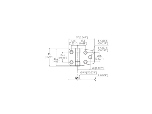 CERNIERA CON FRIZIONE MM.40X57