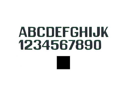 LETTERE E NUMERI NERE  MM.200