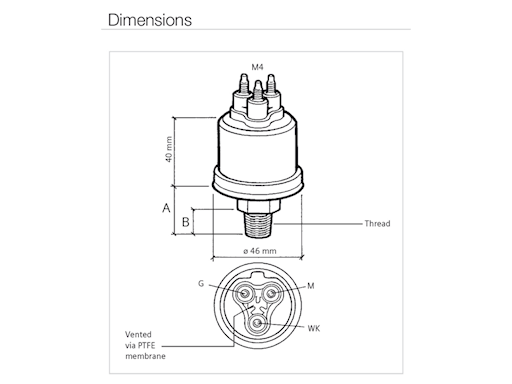 SENSORE VDO - PRESSIONE OLIO - TIPO B4