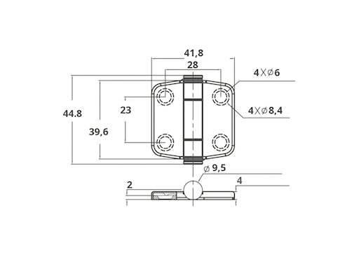 CERNIERE CON COPERTURA INTEGRATA MM.39,6X41,8