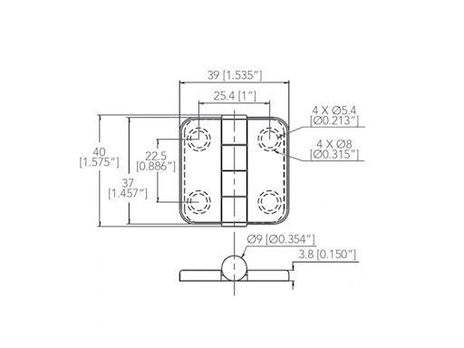 CERNIERA CON COPERTURA MM.36X37
