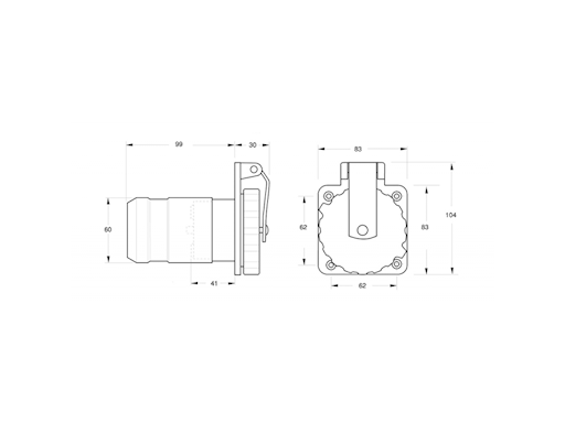 SPINA 2P+T 220V. 32A IP56 IN ACCIAIO INOX
